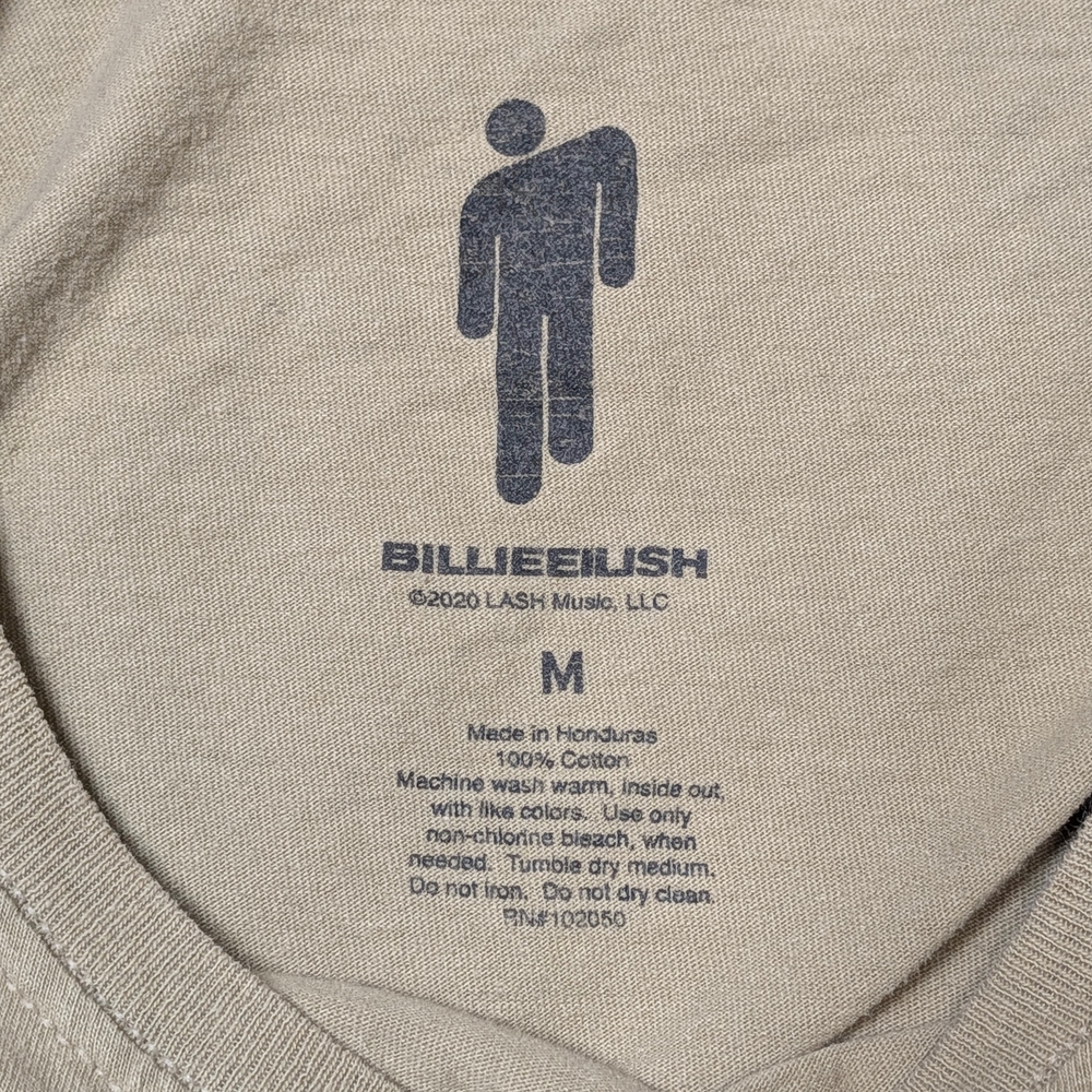 Billie Eilish Anime Portrait Graphic Tee in Tan Size Medium - Picture 2 of 4